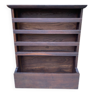 Antique wooden plate rack cupboard.