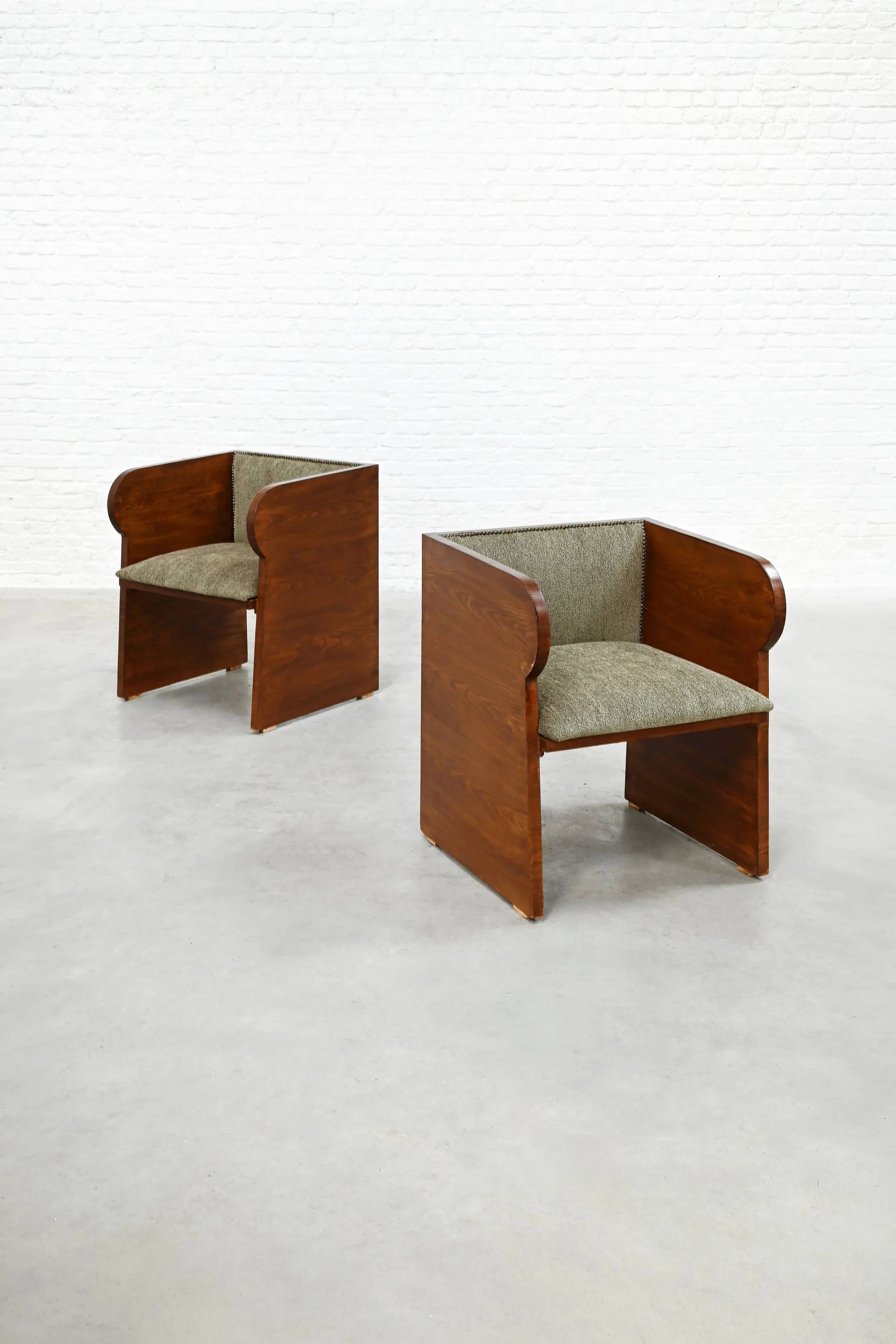Pair of Swedish modern armchairs, Sweden, 1940s