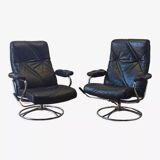Scandinavian design leather armchair 70s