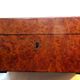 19th century Napoleon III box, blue silk padded jewelry box in elm burl