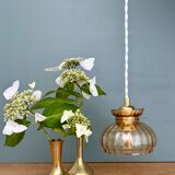 Vintage amber glass lampshade pendant light