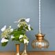 Vintage amber glass lampshade pendant light