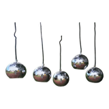 Set of 5 suspensions in chrome globes
