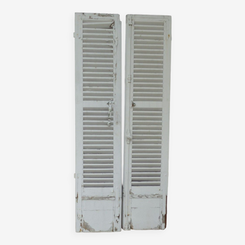 Old wooden shutters louvers 2 leafs