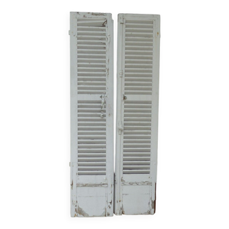 Old wooden shutters louvers 2 leafs