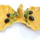 A vintage yellow ceramic aperitif server from Vallauris, 1970s, for black olives.