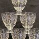 10 old port wine glasses in engraved art deco chiseled crystal