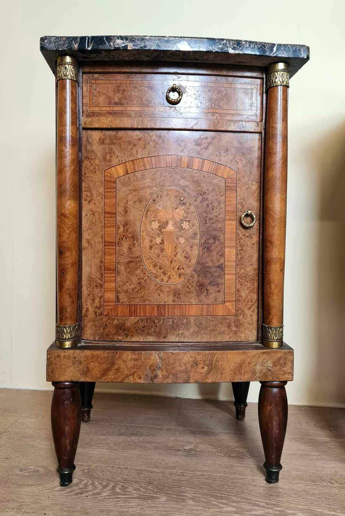 Pair Of Empire Style Furniture In Marquetry