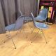 Set of four DSS chairs, fiberglass, designed by Charles and Ray Eames, Herm