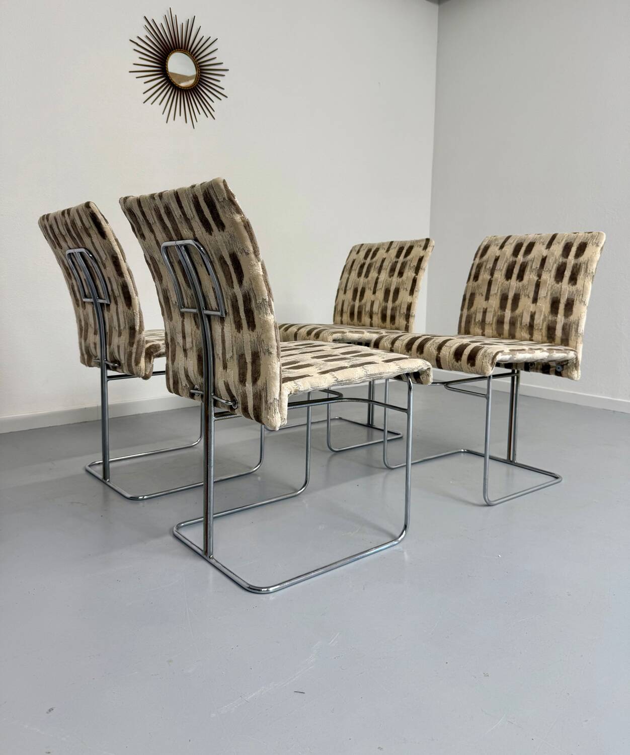 Set of 4 old Saporiti Italia chairs from the 1970s, Ernes design