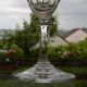 Set of 6 arques crystal champagne flutes. bergamo model.