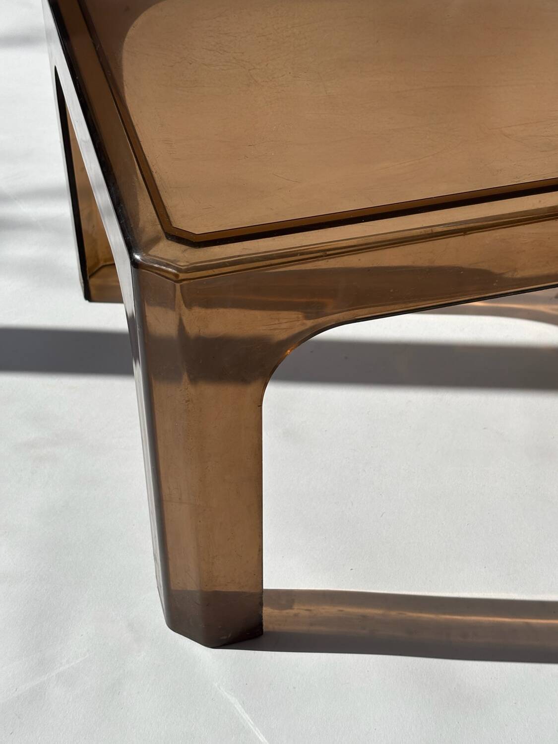 Smoked Plexiglas coffee table, Prisunic 1970