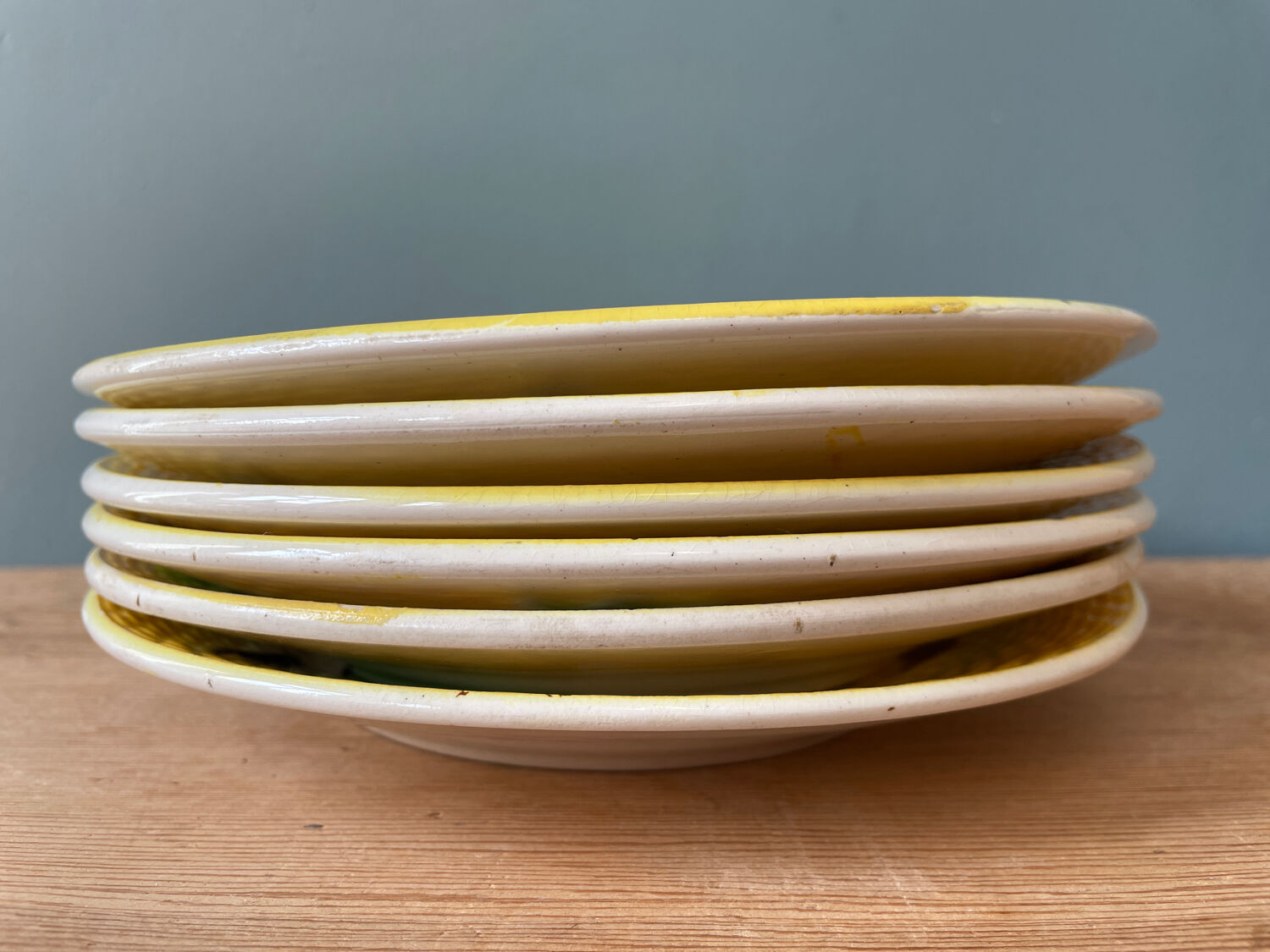 6 plates earthenware slips Moulin des Loups