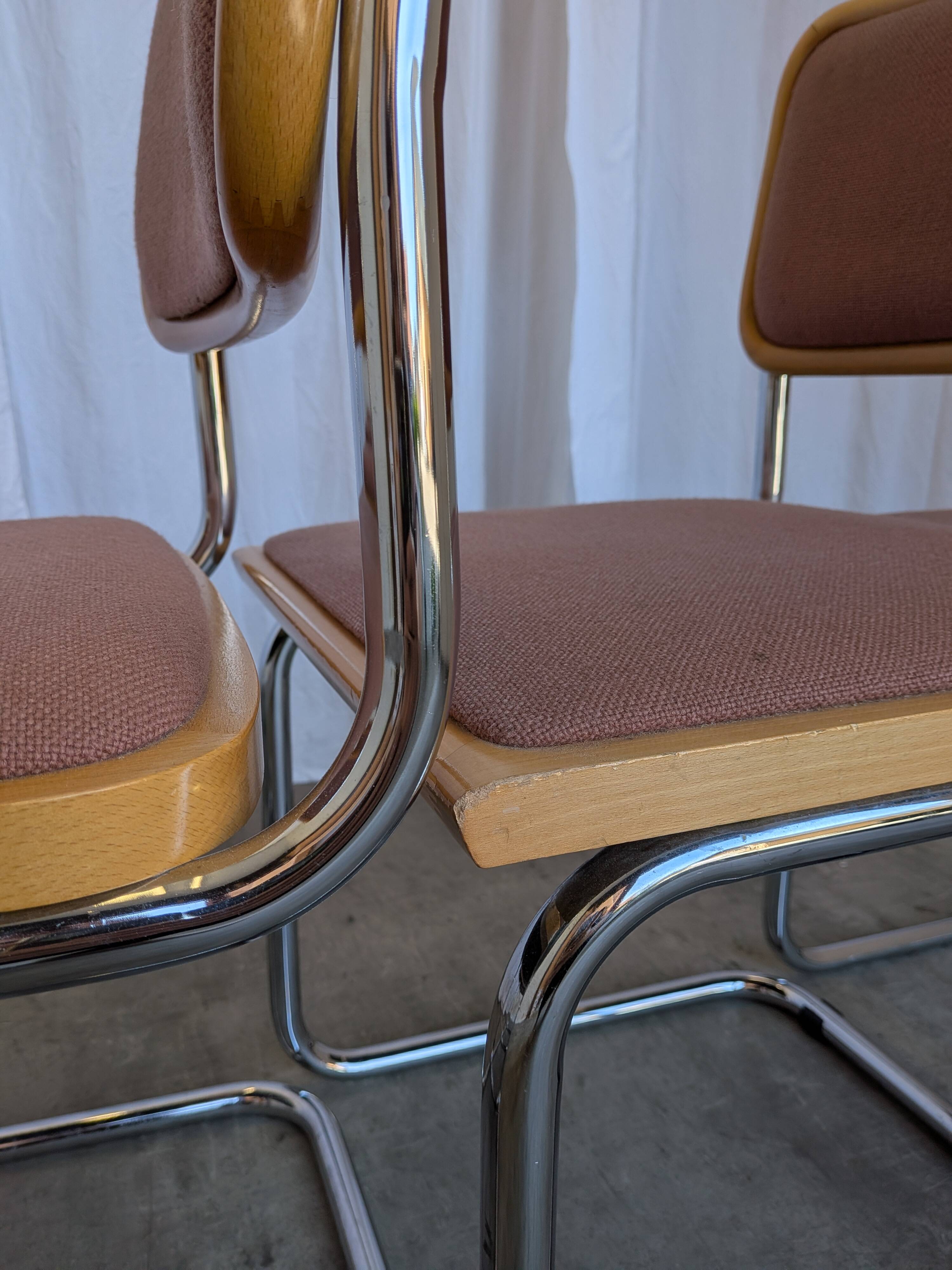 Set of 6 vintage cesca style cantilever dining chairs by bene, austria