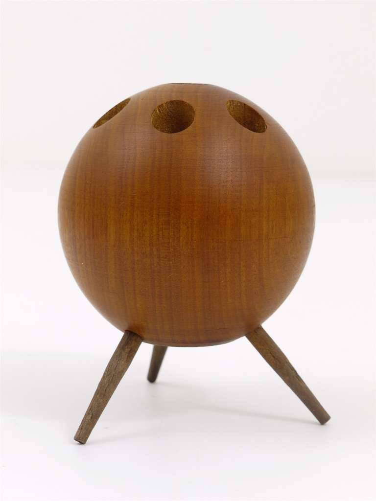 Chandelier Carl Aubock Ball Tripod in Walnut, Austria 1950s