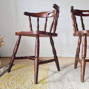 Set of 4 Western Bistro Chairs in Solid Wood – Vintage Pub Style