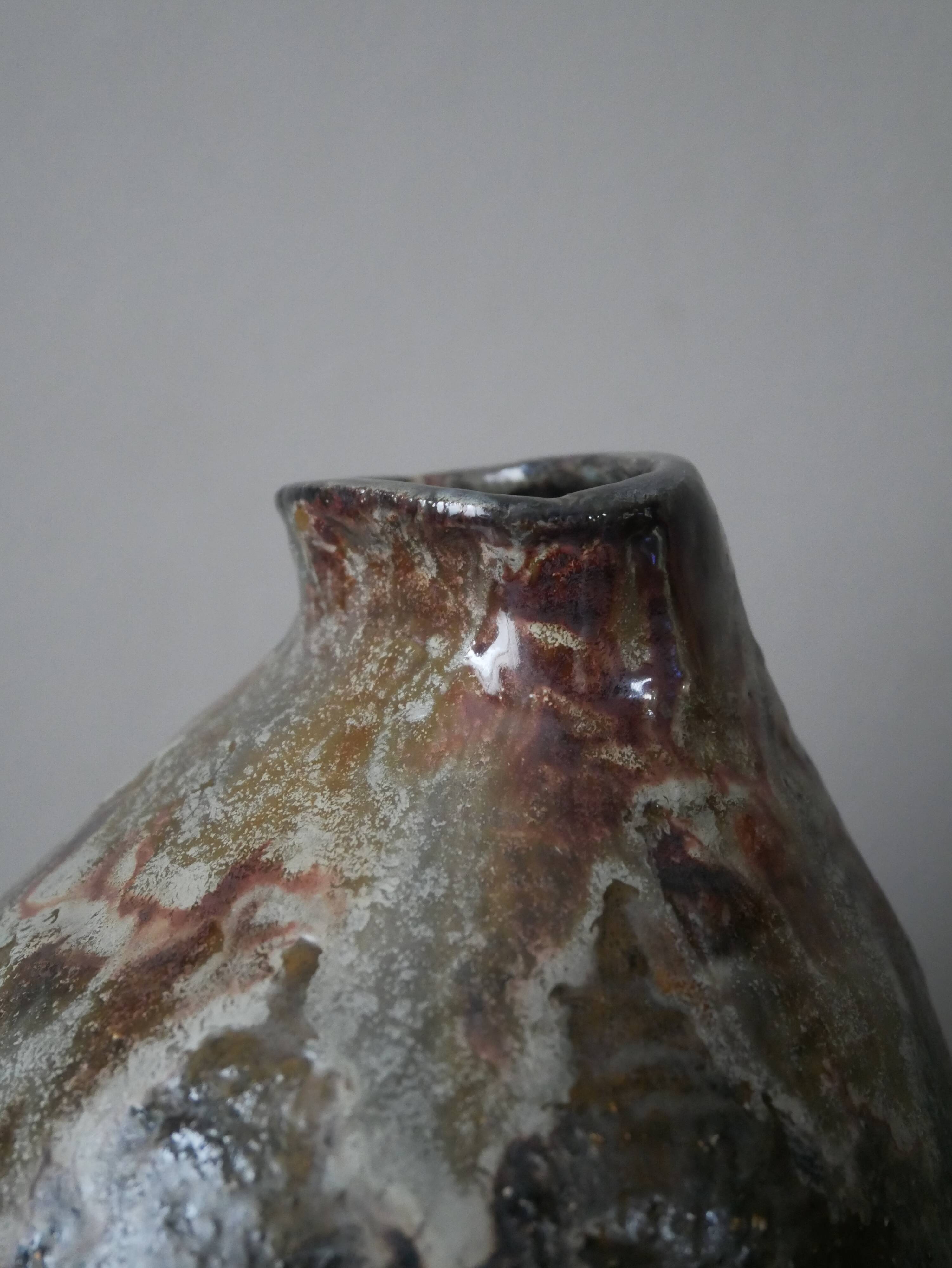 Handmade ceramic vase glazed decoration design wabi-sabi japandi pottery handmade japanese