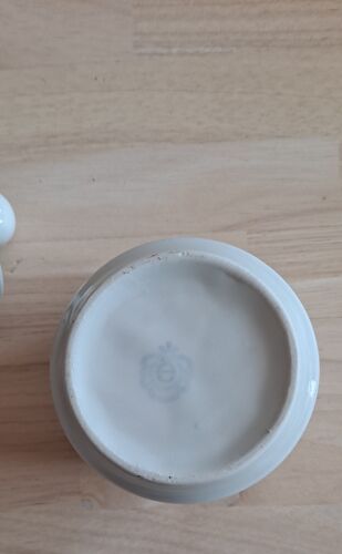 Sucrier porcelaine blanche et fleurs