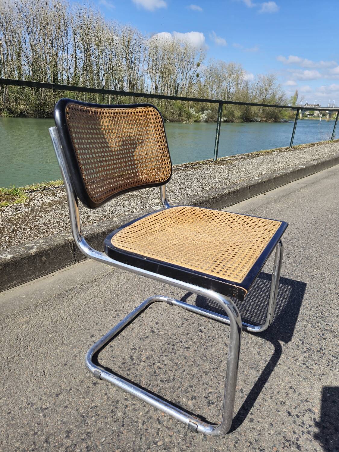 Marcel Breuer B32 chair in original cane signed Italy