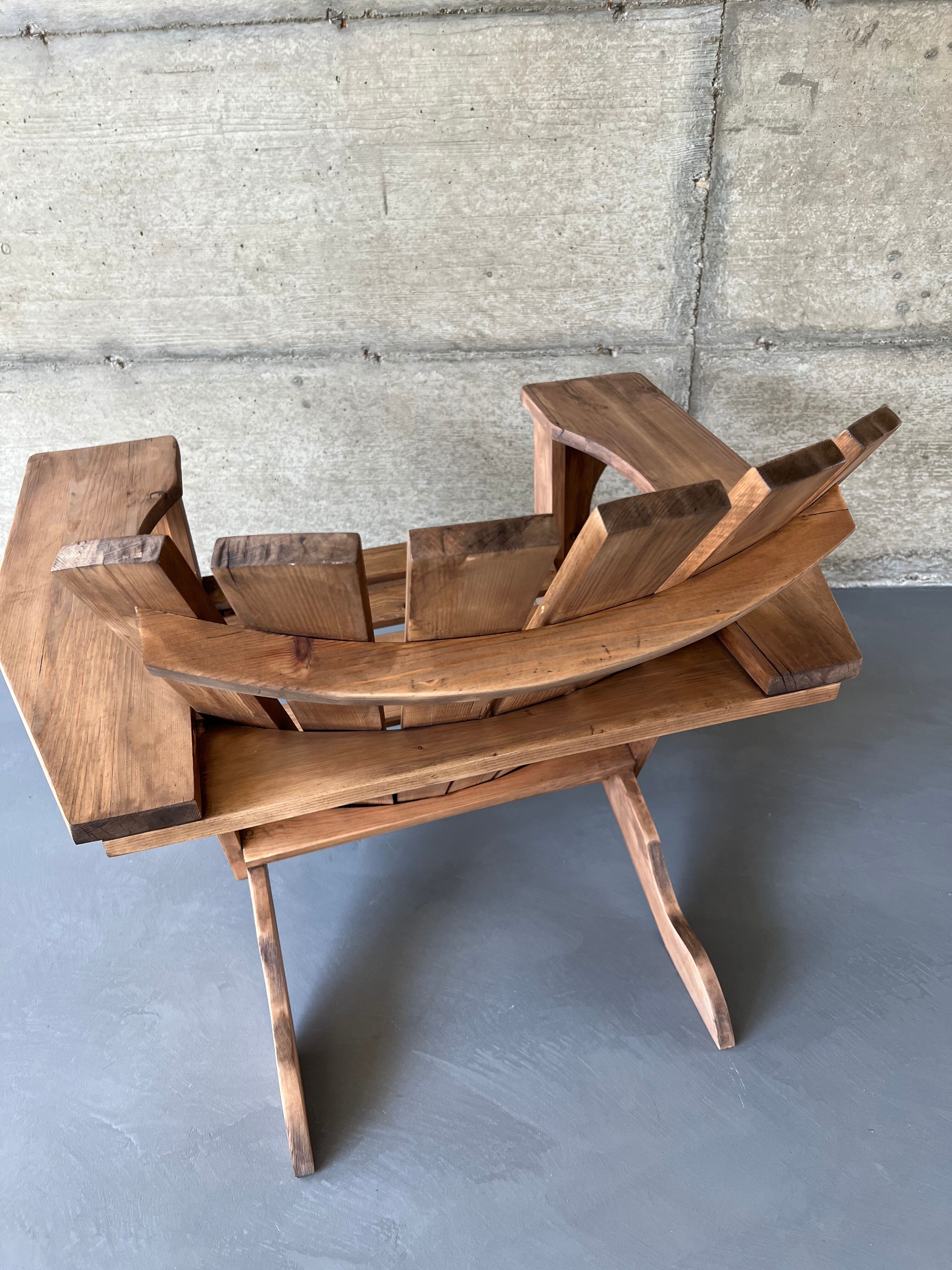 2000s pine Adirondack armchair