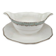 Round sauceboat on Longwy France earthenware frame, Trianon model