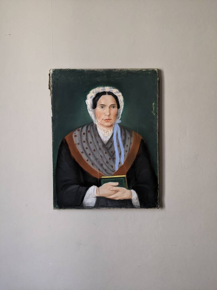 Old pastel vintage Breton portrait countryside decoration