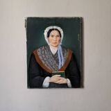 Old pastel vintage Breton portrait countryside decoration