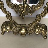 Golden bronze table mirror 30x33cm