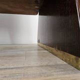 Executive Art Decò desk in exotic wood, glass, and brass