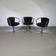 3 x mid-century tube frame chairs (swivel) corduroy upholstery