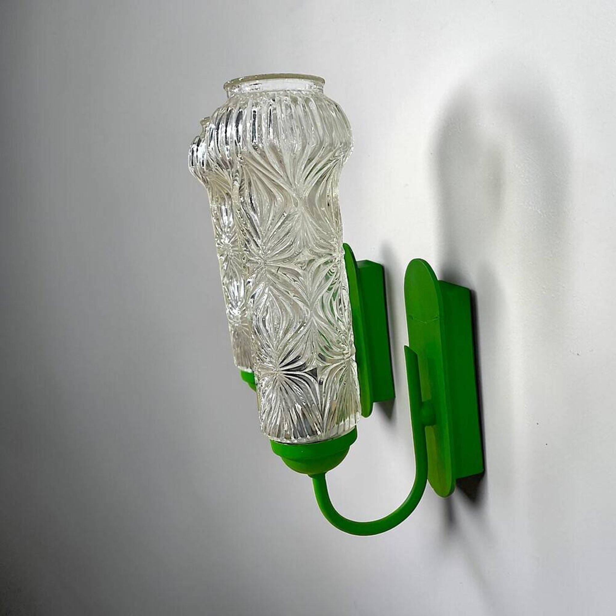 Pair German green wall sconces by Graewe
