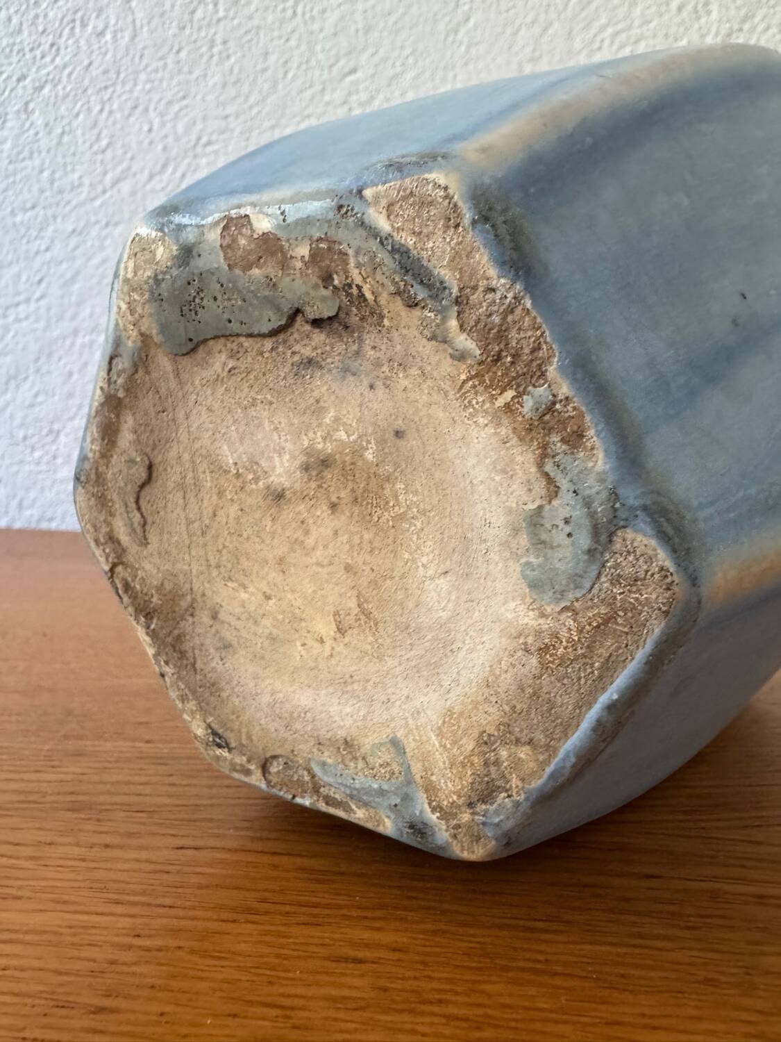 Sky blue ceramic Art Deco vase