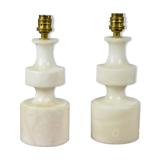 Pair of alabaster lamp bases