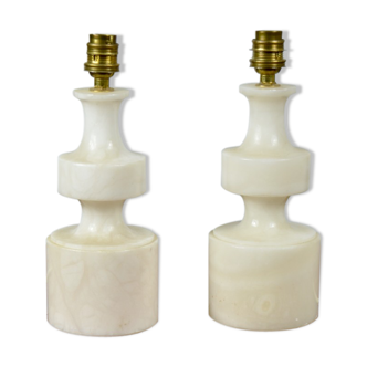 Pair of alabaster lamp bases