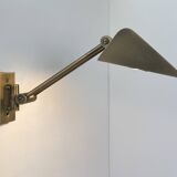 Applique vintage orientable, laiton brossé, France, 1970