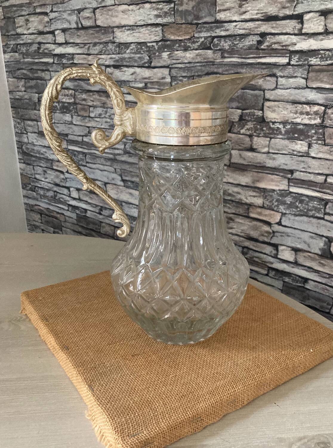 Old Eyguiere type wine carafe from the 1940s in Italy