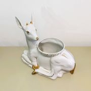 Vintage Italian Antica Athena Deer Faun Ceramic Flower Planter c.1980s