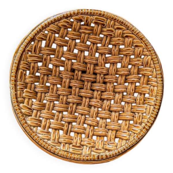 Grande corbeille en céramique tressée Vallauris D31cm
