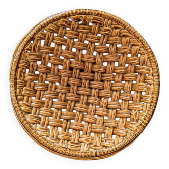 Grande corbeille en céramique tressée Vallauris D31cm