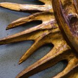 Mid-century italian wooden sun mirror, 1950s