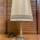 Pair of Empire Style Table Lamps Column Shape Golden Metal Vintage France