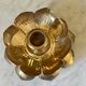 Lotus brass candlestick pair