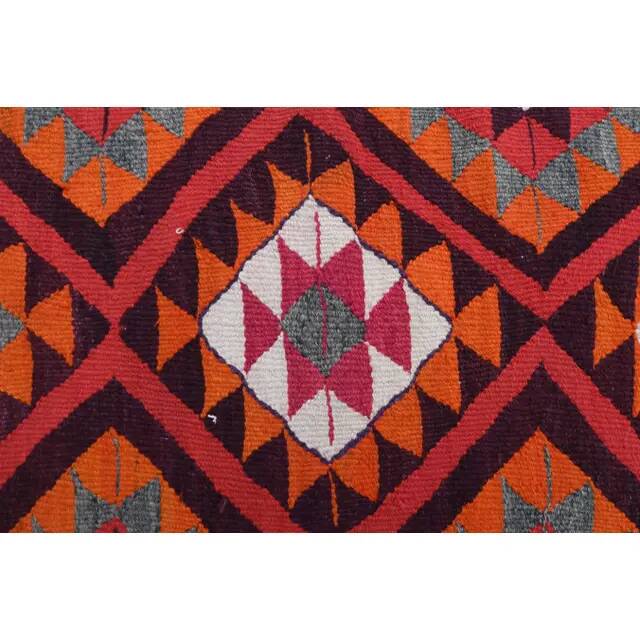 1970s Vintage Turkish Hand-Knotted Wool Cotton Pink Runner Rug 91x340