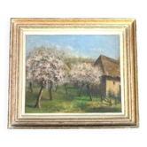 1940s Painting Trees in Flower by C. Bizard
