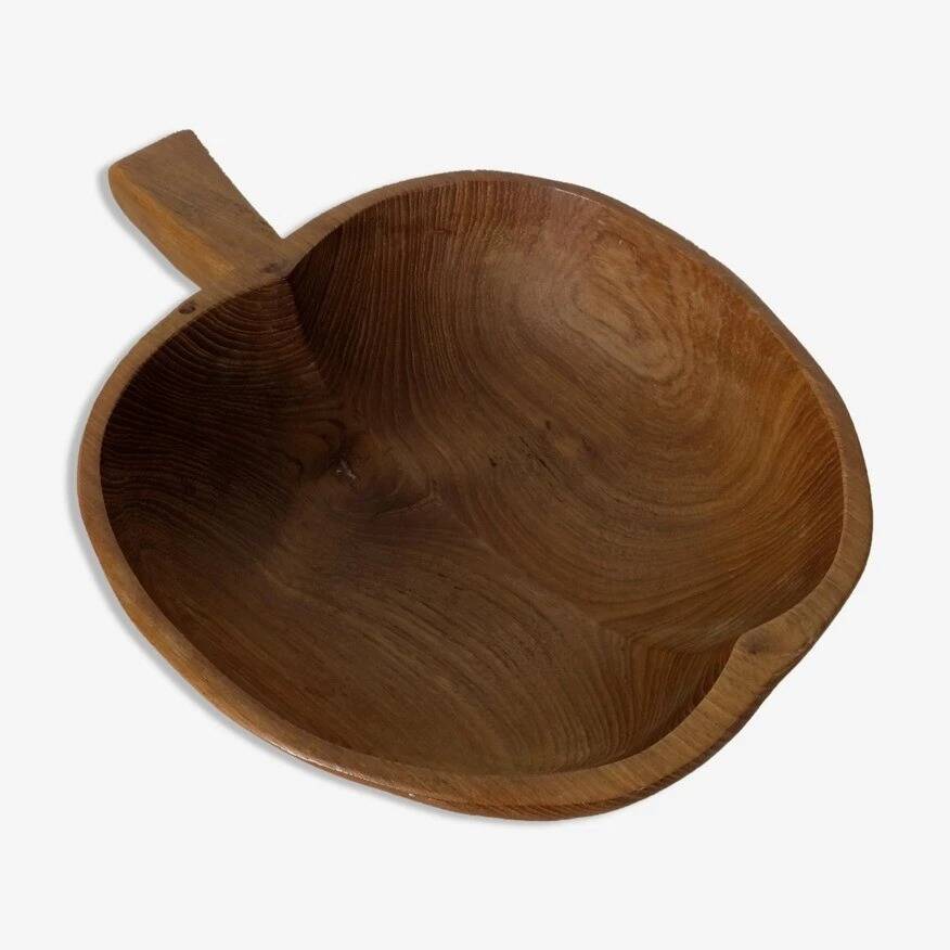 Scandinavian fruit bowl apple in teak