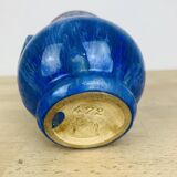 Pierrefonds stoneware art deco vase, tin floral decoration