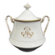 Large 19th century Paris porcelain sugar bowl with ARJ gold monogram