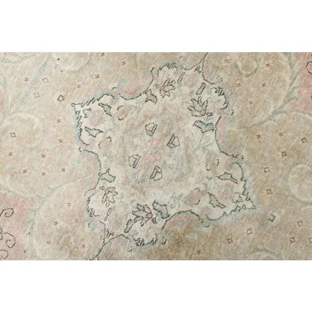 1970s Vintage Persian Handmade Wool Pink Area Rug 294x376