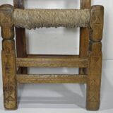 Antique wooden and straw chair, Folk Art - Spain