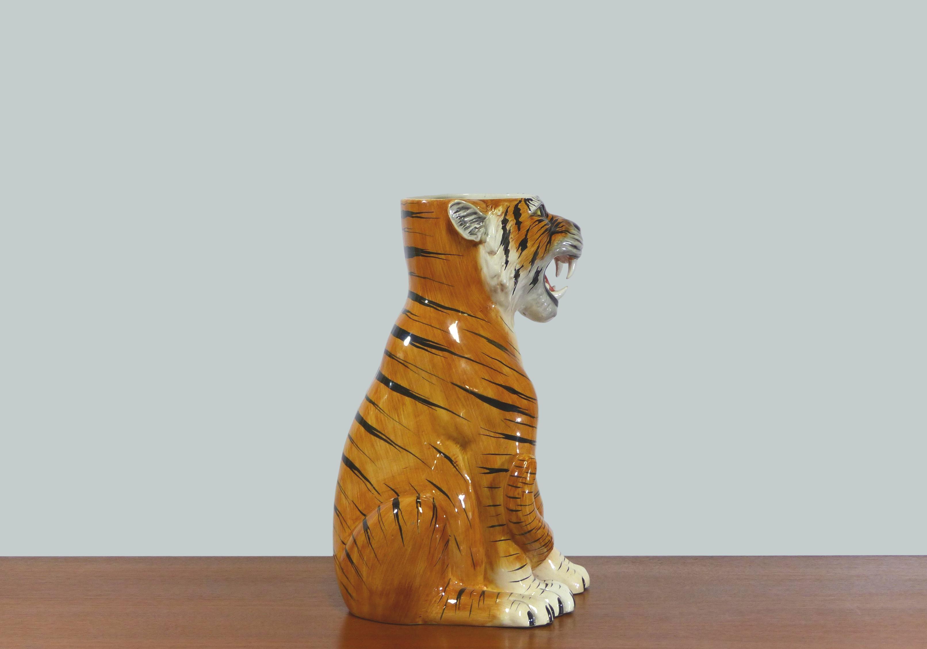 Vintage tiger umbrella holder 1970